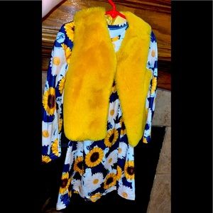 Long sleeve dress with vest. Size large  fits like a 5/6 in kids